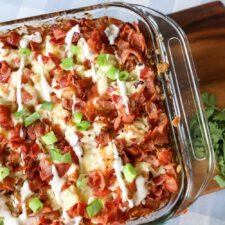 Cheesy BBQ Chicken and Loaded Potato Casserole