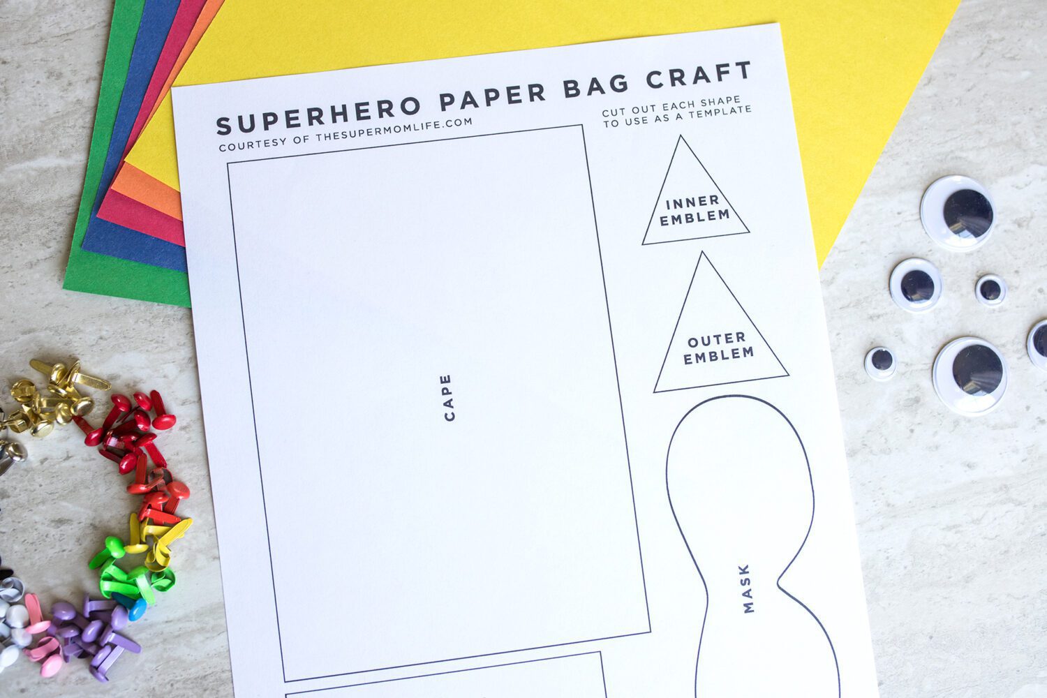 printable paper bag template