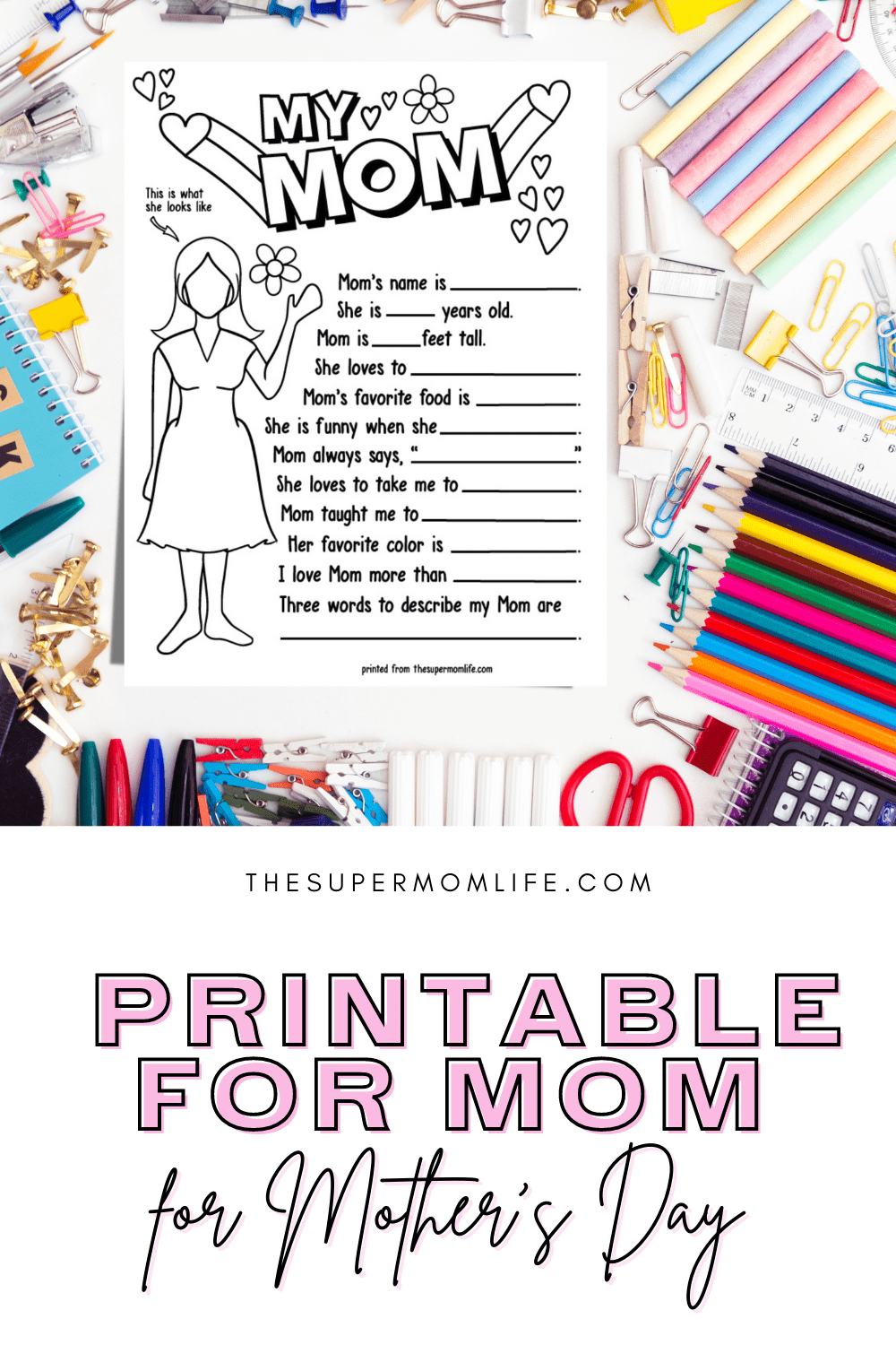 Mom Questionnaire Printable for Mother's Day - The Super Mom Life