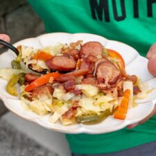 Fried Cabbage with Sausage and Bacon