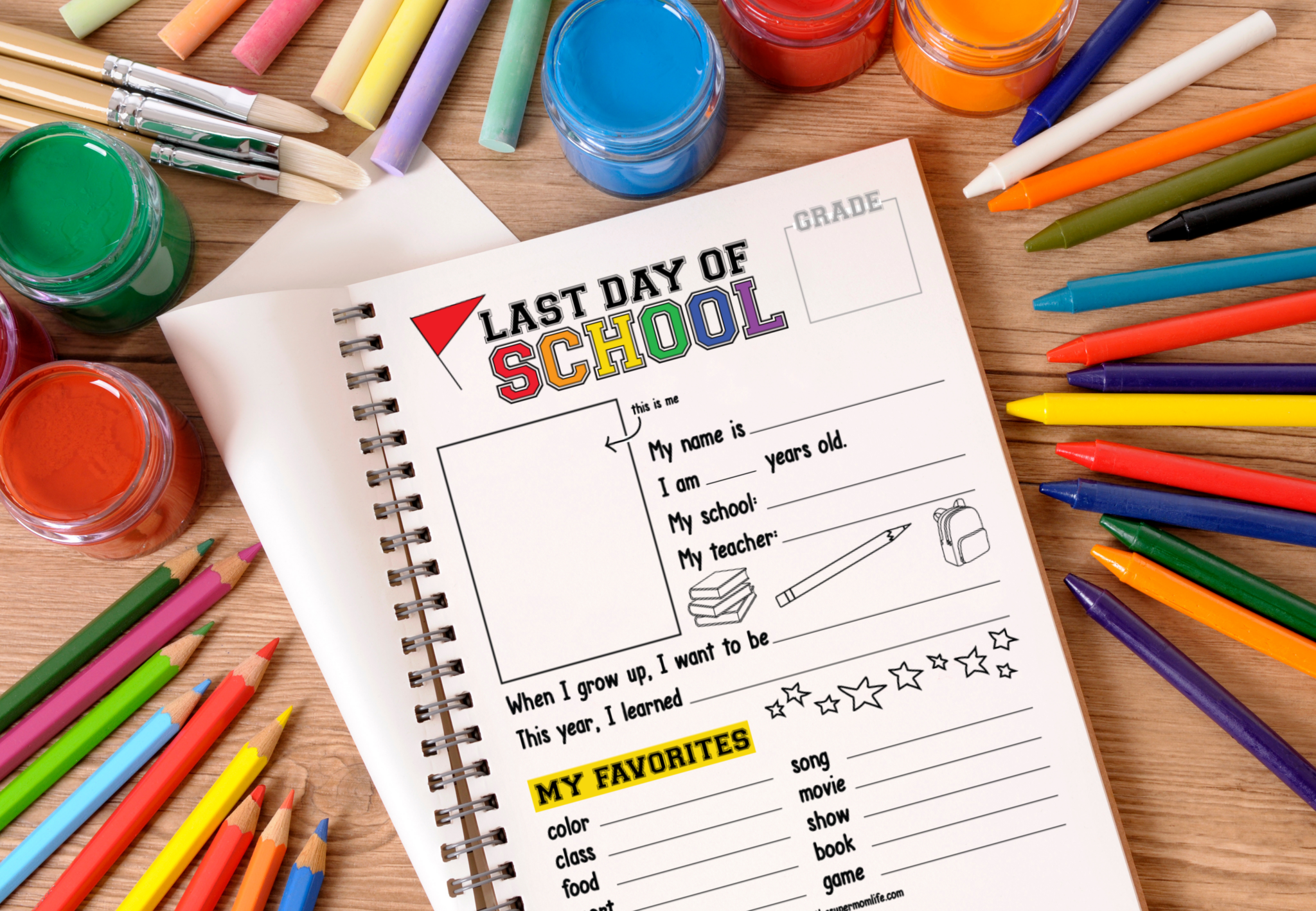 Last Day of School Questionnaire Printable for Kids - The Super Mom Life