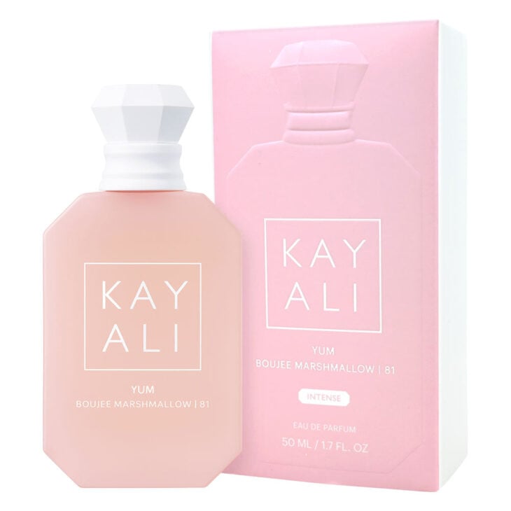 Kayali Yum Boujee Marshmallow perfume featuring marshmallow, strawberry, and vanilla notes